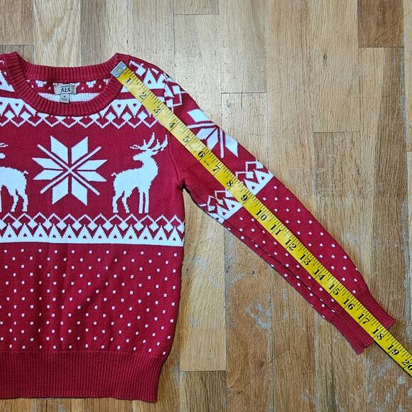 Maximus Rex Boys Sweater Size 6‎ Red Reindeer Fair Isle Nordic Christmas Knit - Picture 8 of 9